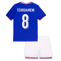 Maglie da calcio Francia Aurelien Tchouameni #8 Prima Maglia Bambino Europei 2024 Manica Corta (+ Pantaloni corti)